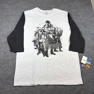 Marvel Shirt Men's 2XL Avengers Infinity War Raglan White Black NWT Mad Engine